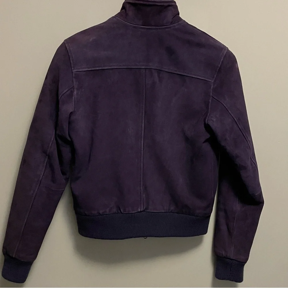 Altea Vintage Purple Suede Leather Bomber Jacket Women’s Italian 40 or Small - Picture 12 of 14